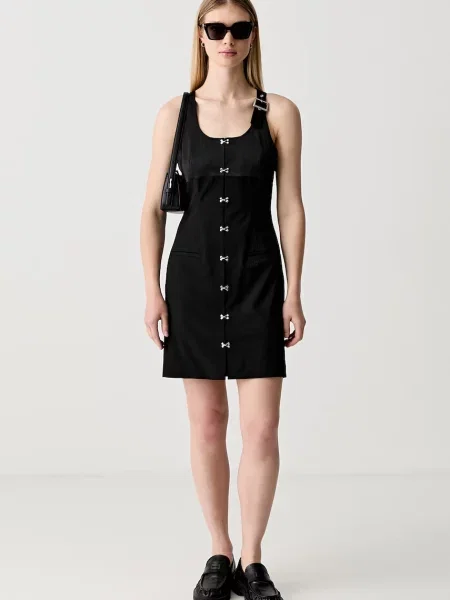 Karl Lagerfeld Jeans rochie cu vâscoză negru