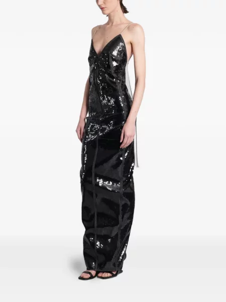 Rochie maxi Rick Owens cu paiete negru