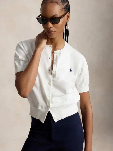 Polo Ralph Lauren cardigan de damă din alb