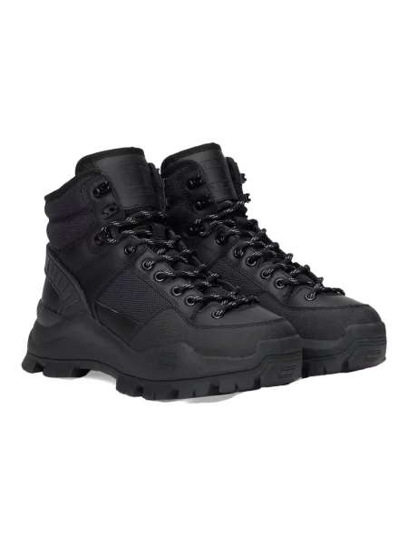 Tommy Jeans botki TJW FEMININE HYBRID BOOT na płaskim czarny