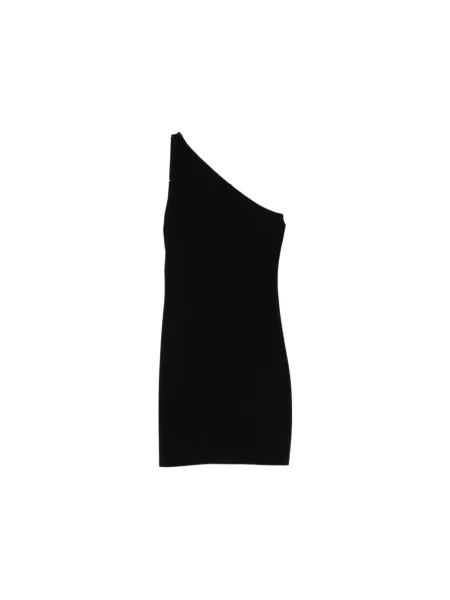 Mała mały sukienka mini Norma Kamali na jednym ramieniu czarna