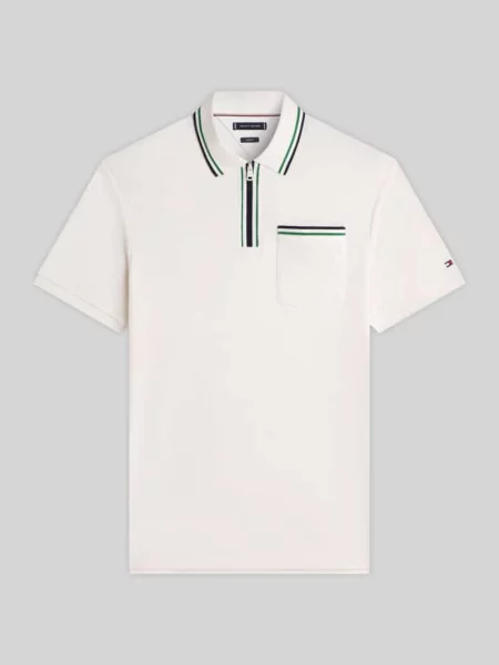 Koszulka polo o kroju regular fit z froty Tommy Hilfiger białe