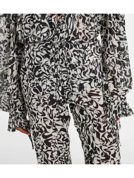Pantaloni Dries Van Noten cu imagine negru