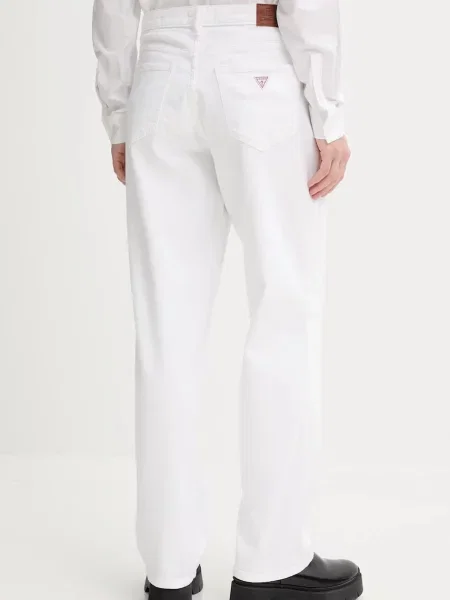 Džíny Guess Jeans high waist bílé