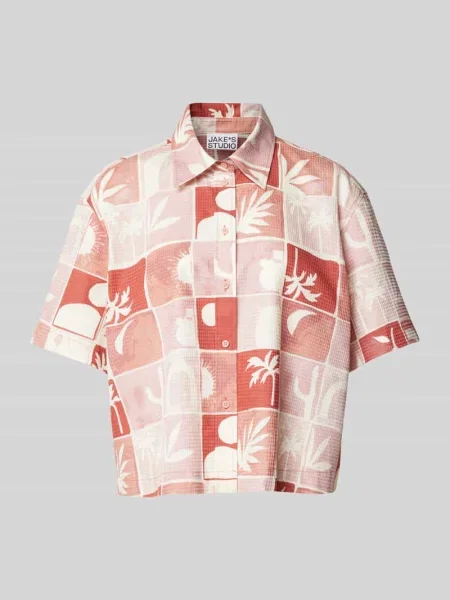 Bluzka o kroju relaxed fit z fakturowanym wzorem Jake*s Studio Woman