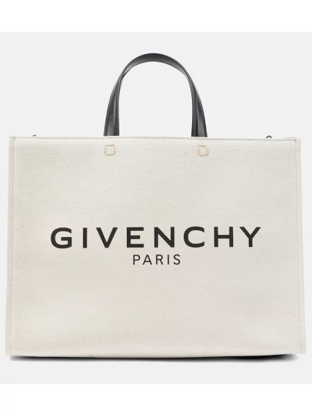 Shopperka Givenchy G Tote w geometryczne wzory do kolan beżowa
