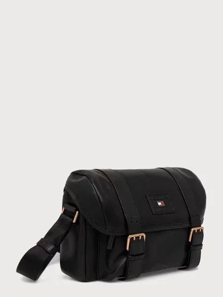 Tommy Hilfiger listová kabelka pánska kožená čierna