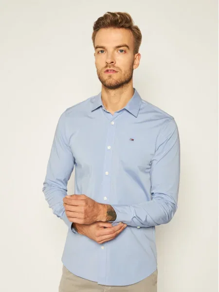 Tommy Jeans Cămașă celest albastru