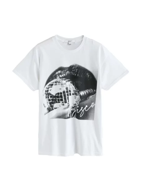 Next Tricou gri metalic / negru alb