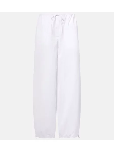 Pantaloni Toteme din poplin alb