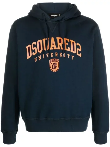 Hanorac cu glugă Dsquared2 cu imagine cu cordon albastru