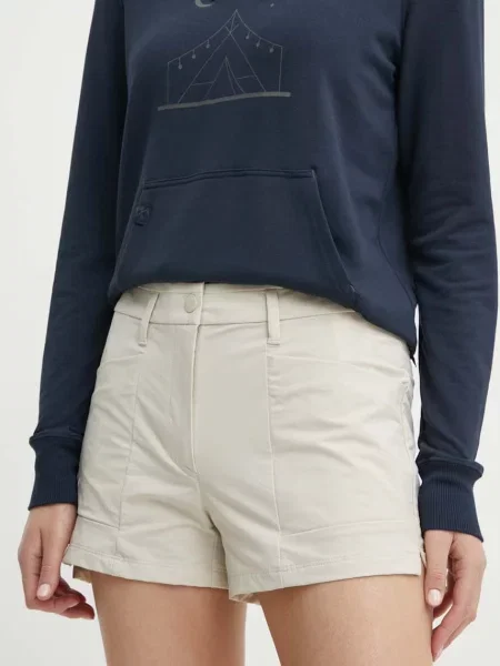 Salewa szorty outdoorowe Puez gładkie medium waist beżowy