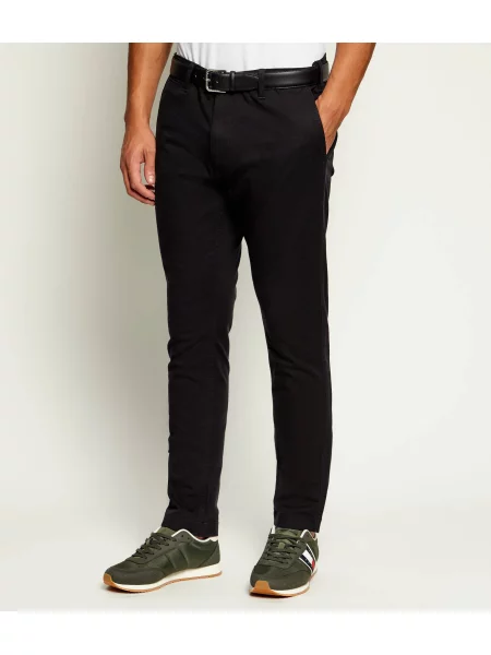 Tommy Jeans Pantaloni chino Scanton negru