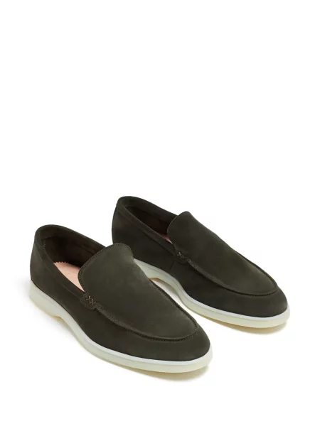 Pantofi loafer Forsa din piele de căprioară verde