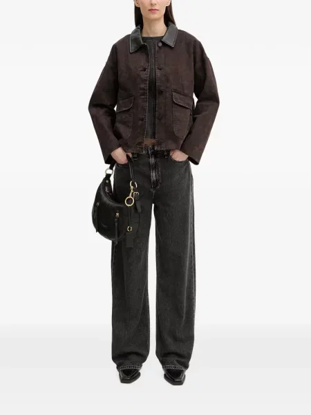Cămașă de blugi Levi's® în carouri cu imagine cu decolteu în V gri