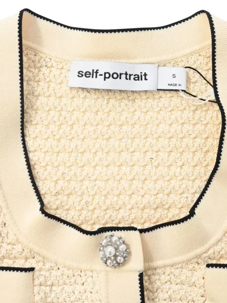 Rochie mini Self-portrait cu paiete tricotate de costum