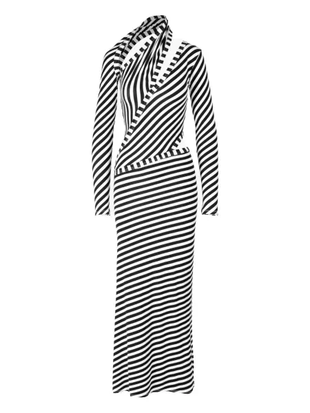 Maksi sukienka maxi Ioana Ciolacu w paski garniturowa niebieska