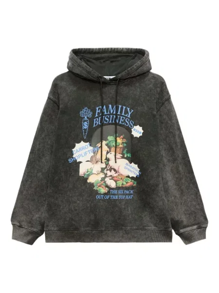 Bluza z kapturem Msgm z nadrukiem czarna