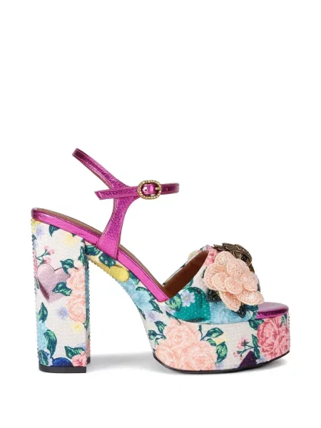 Sandale Kurt Geiger London cu model floral cu platformă roz