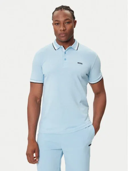 BOSS Polo Paddy Błękitny niebieska