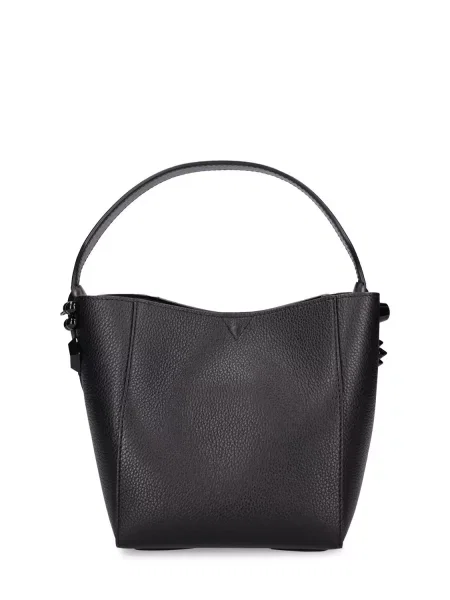 Kožená bucket kabelka Christian Louboutin čierna