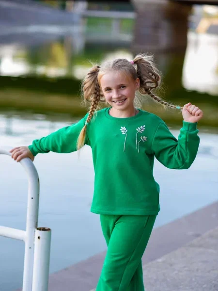 Дитячий Світшот ODWEEK тканина зелений