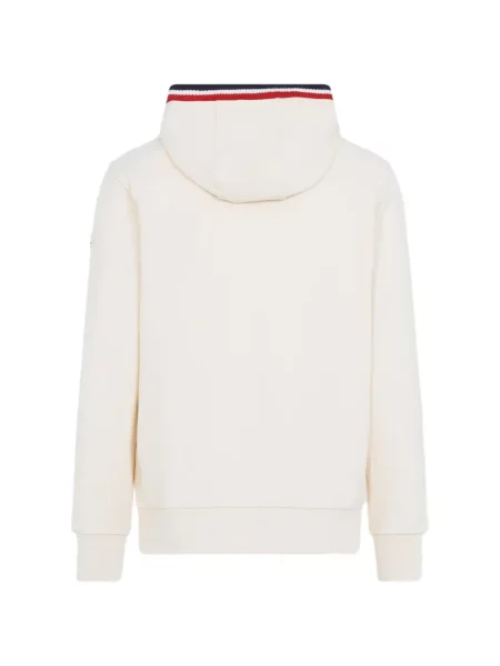 Hanorac cu glugă Moncler cu dungi alb