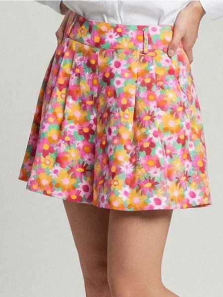 Шорти з квітковим принтом різнобарвний