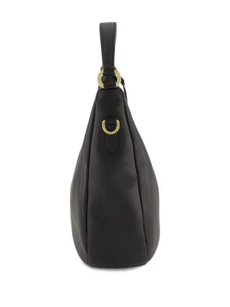 Кожена кожена чанта Prada черно