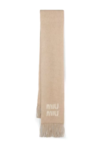 Fular Miu Miu cu franjuri din jacard