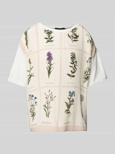 T-shirt z obniżonymi ramionami model ‘PAMPAS’ Weekend biała