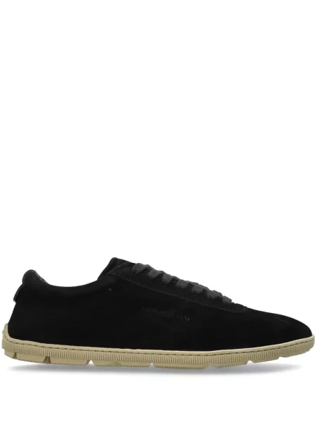 Sneakerși Giorgio Armani din piele de căprioară negru