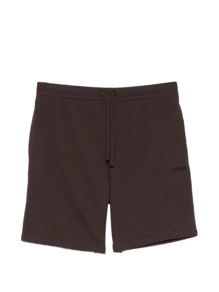 Pantaloni scurți Boss cu broderie maro