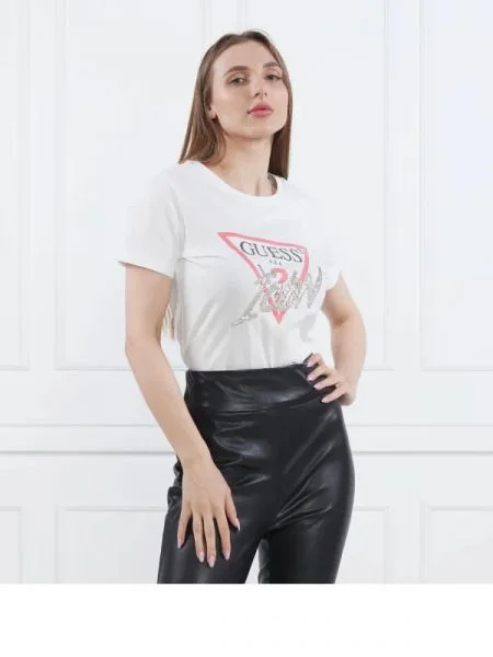 GUESS Tricou | Straight fit alb