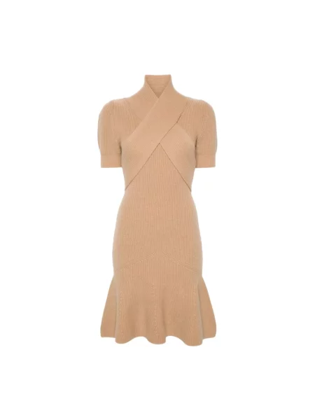 Sukienka dzianinowa Patou z kaszmiru beżowa