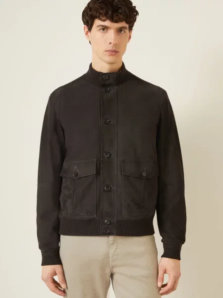 Zegna Skórzana Kurtka braun