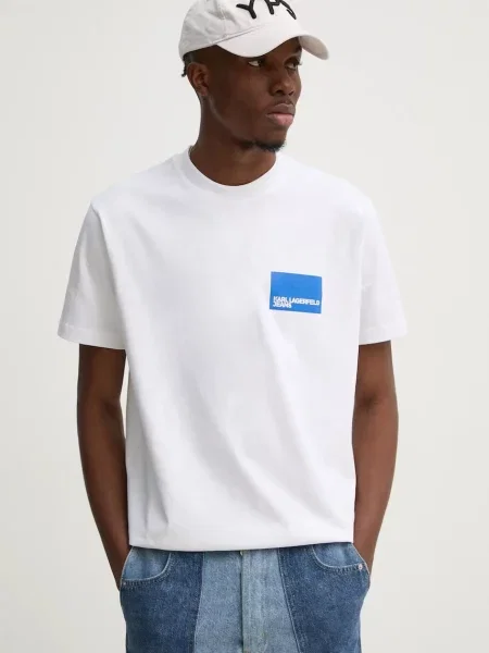 Karl Lagerfeld Jeans tricou din bărbați cu imprimeu alb