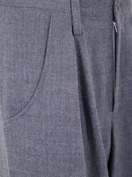 Pantaloni Y's de lână plisate gri