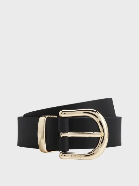 Шкіряний ремінь Hugo чорний