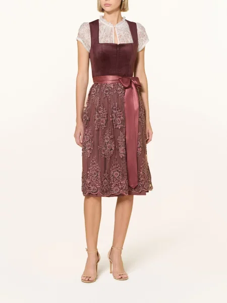 Krüger Bluzka Bawarska Jacira Z Koronki Z Falbankami weiss