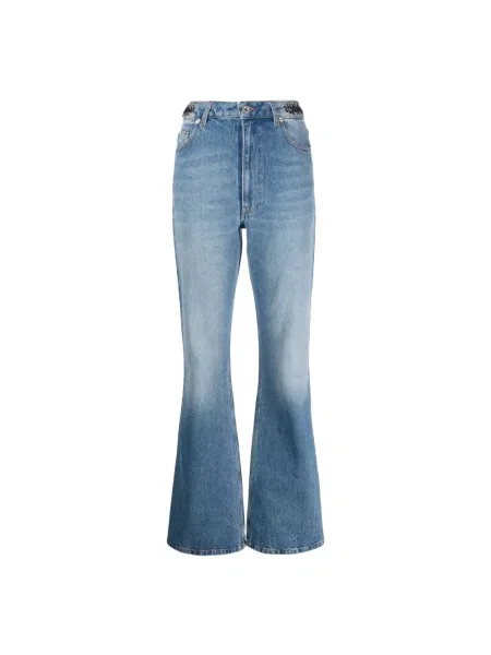 Jeansy dzwony Paco Rabanne z wysoką talią niebieskie