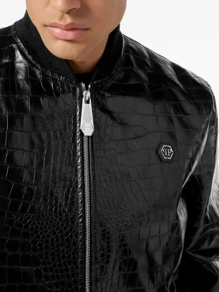Geanta de piele Philipp Plein negru