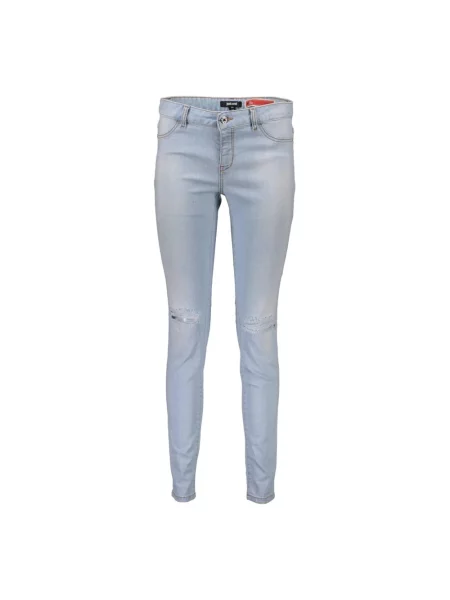 Skinny haftowane jeansy skinny Just Cavalli niebieskie