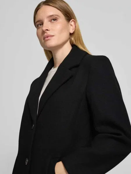Płaszcz o kroju regular fit z kołnierzem z połami model CLAUDIA' Vila czarny
