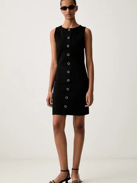 HUGO rochie bodycon cu vâscoză Nereya negru