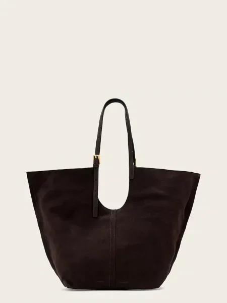 Geanta de piele Allsaints maro