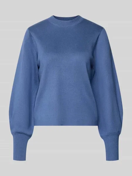 Sweter o kroju regular fit z bufiastymi rękawami od Jake*s Collection błękitny