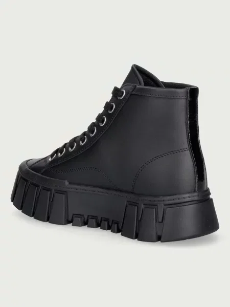 Sneakersy Tommy Jeans skórzane na platformie czarne