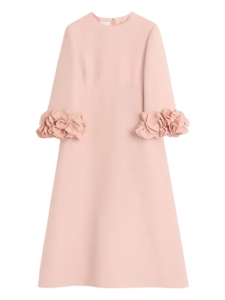 Rochie midi Valentino Garavani din crep până la genunchi de costum roz