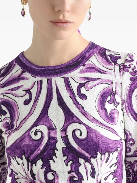 Rochie mini Dolce & Gabbana cu imagine de costum alb